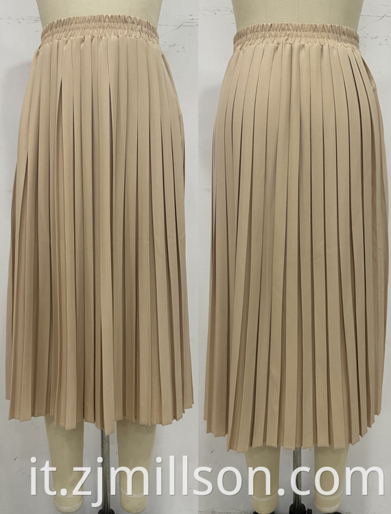 Pure Color Plisse Skirts Png